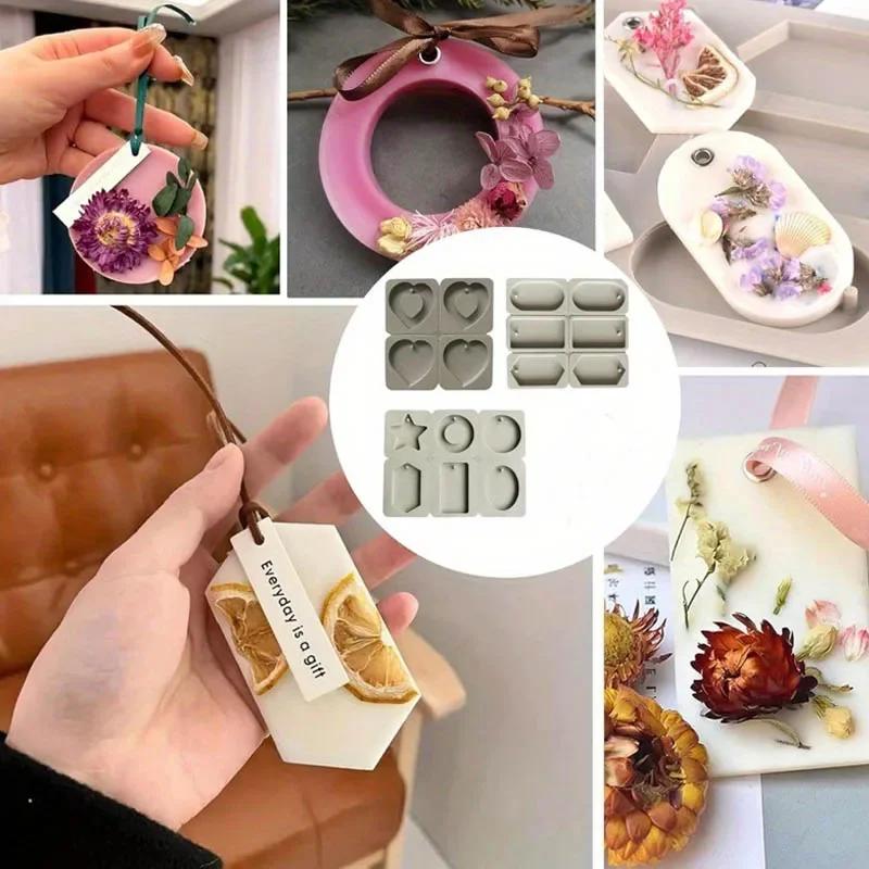DIY Silicone Clay Aromatherapy Tablets Mold Kit 2026 Latest Models for Crafts Hanging Ornaments Flower Soap Wax Molds