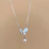 JMXD-Smart, Temperament Butterfly Necklace Women's High Sense Versatile Pearl Fringed Collarbone Chain