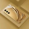 Electroplated Gold New Phone Case for Samsung Galaxy S26 Ultra S25 Plus S24 S23 S22 Fe Tempered Glass Artistic Texture Patterns