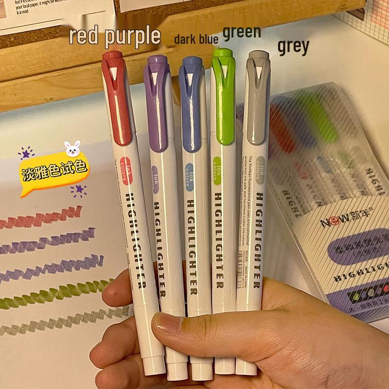 Double-Ended Fluorescent Pens, 30 Vibrant Colors - Non-Bleeding for Student Planners & Highlights