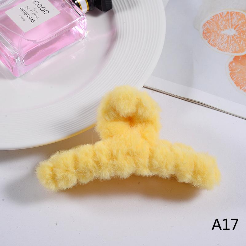 Frauen Haar Klaue Plüsch Clip Nette Koreanische Herbst Winter Solide Elegante Acryl Pelz