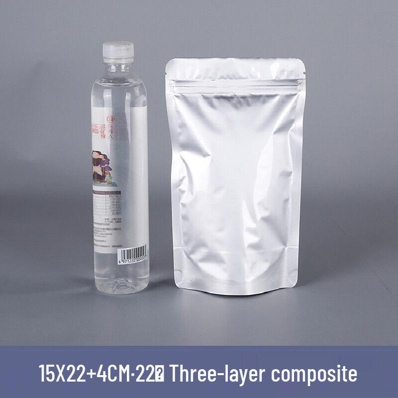 Thickened Aluminum Foil Zipper Bag: Flat Bottom, Moisture & Light-Proof, Self-Sealing for Tea & Food Storage