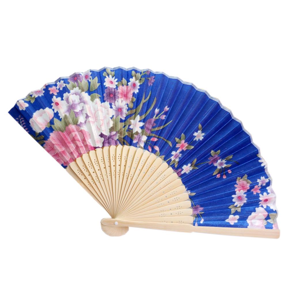 Folding Fan Classical Wood Hand Held Dancing Fan Chinese Style Room Decoration Gift Craft Performances Fan Wedding Supplies