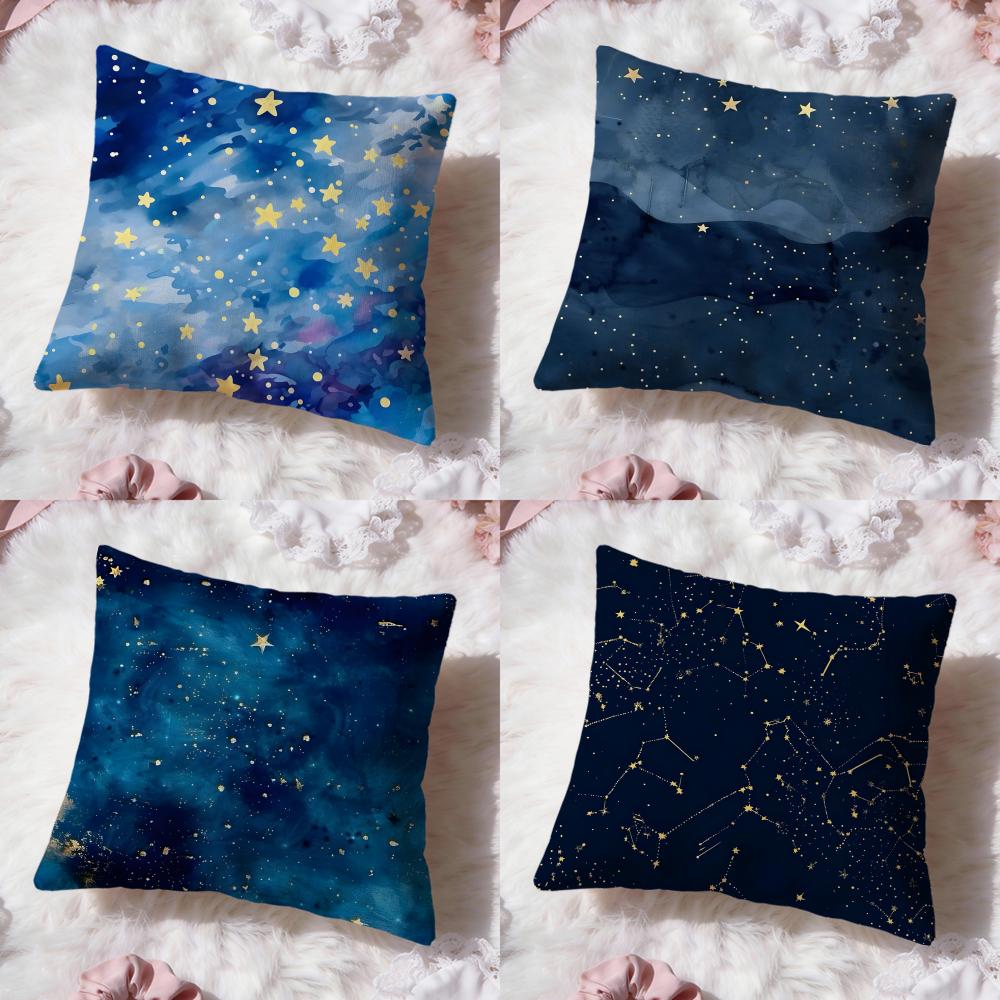 The Starry Sky Cushion Cover Premium Comfort Reversible Pillow Cove Two In One Design for Any Room Car Interior