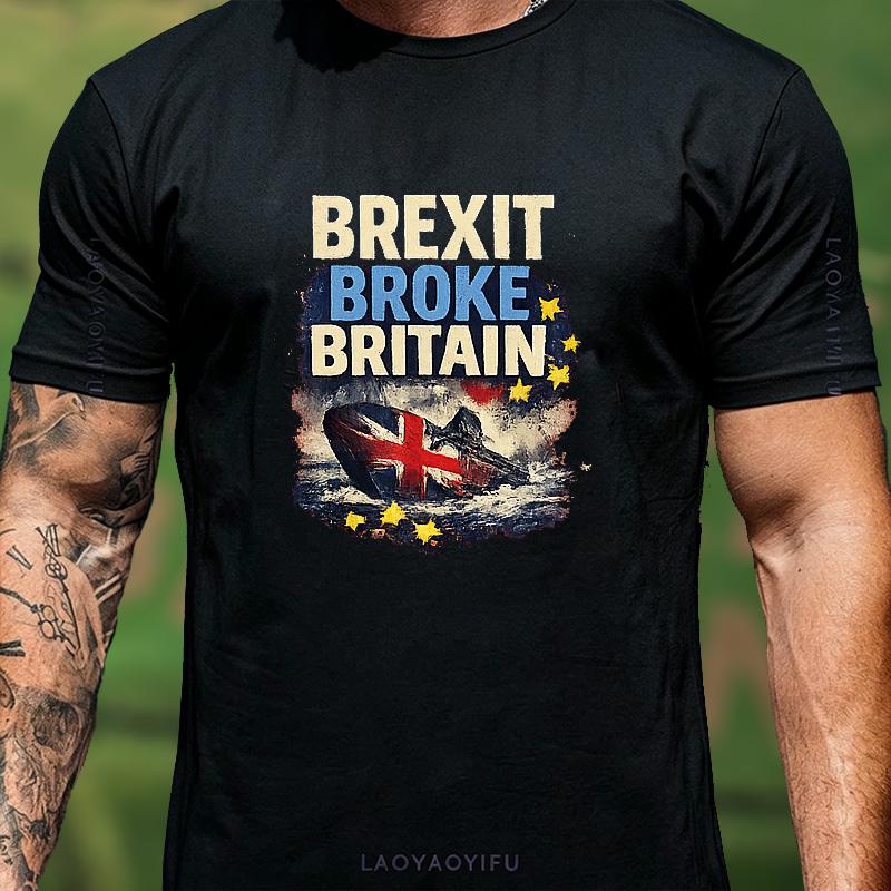 Brexit Sinking Union Jack Ship Graphic T Shirt Unisex Unisex Unisex Vintage Uk Eu Hot Topic Print Cotton Pub Party Tee