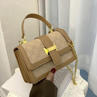 Sac à main tendance et minimaliste pour femmes, Version coréenne rétro, petit sac carré Texture, sac à bandoulière asymétrique épaule dénudée