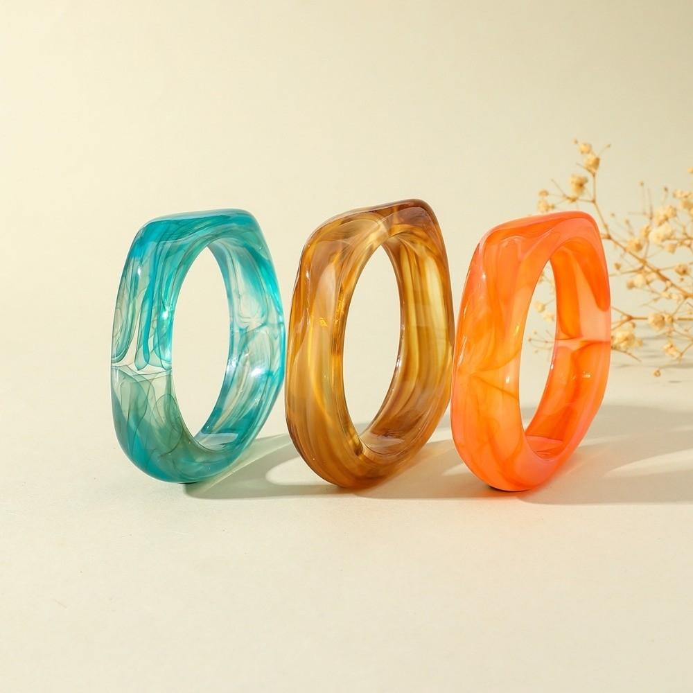 Farbverlauf Acryl Armbänder Durchscheinend Dicke Armreifen Statement Armreifen Harz Armreifen Gen Z Frauen