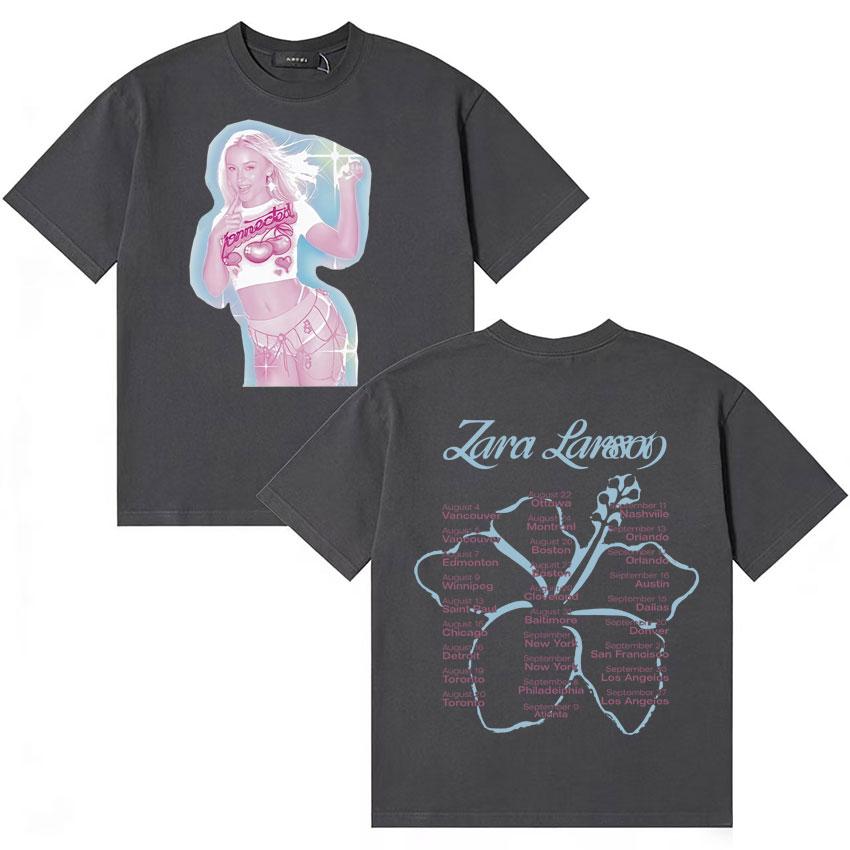 Fashion Style Singer Zara Larsson 2026 TShirt Summer Oversized Streetwear Loose Tshirt Unisexs Women Casual Round Neck Comfort Tee