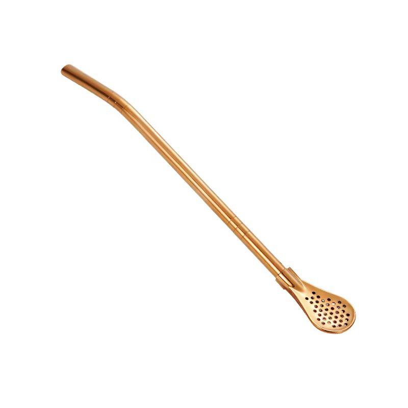 Colorful 304 Stainless Steel Tea Drinking Straws Spoon Yerba Mate Tea Filter Reusable Metal Kitchen Bar Milk Tea Stirring Spoon