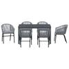 Garden Dining Set 7 pcs Grey Poly Rattan