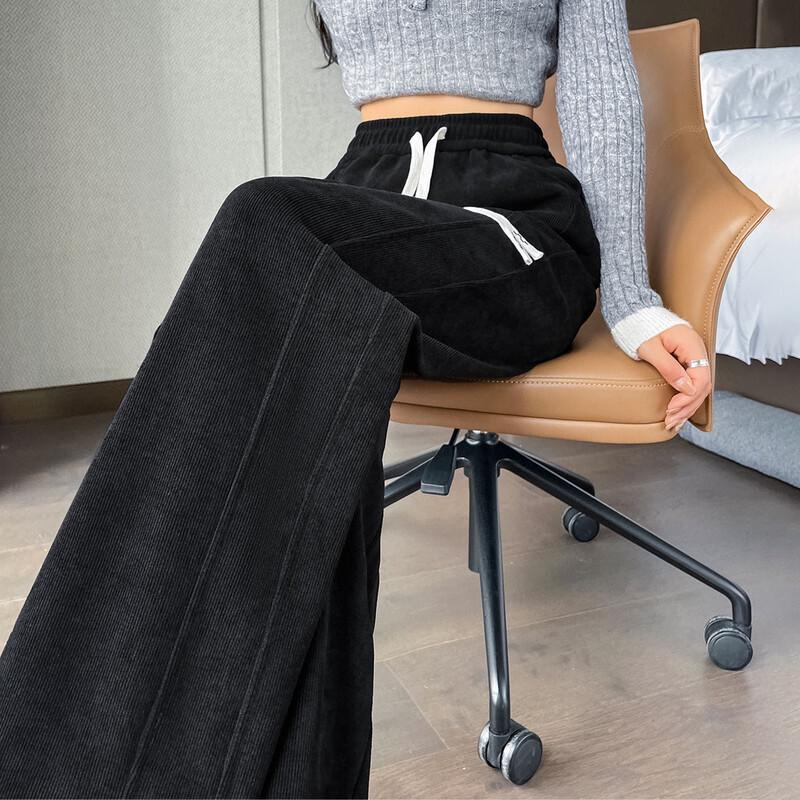 Handu Yishe Damen 2025 High-Waist Schlankmachende Weitbein-Bananenhose