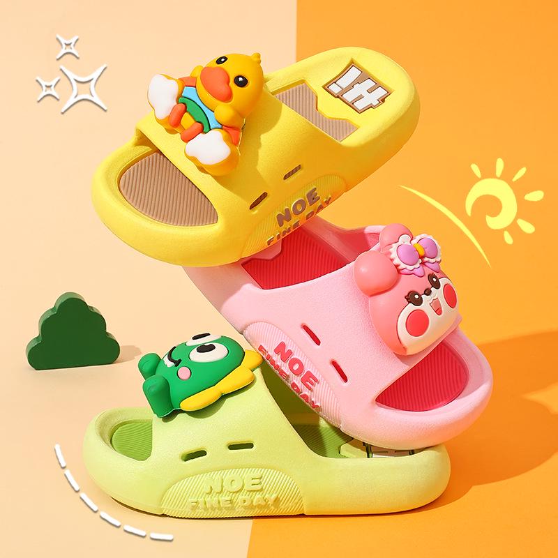 Soft Sole Kids' Cartoon Slippers: Non-Slip Bath & Home Sandals for Boys & Girls