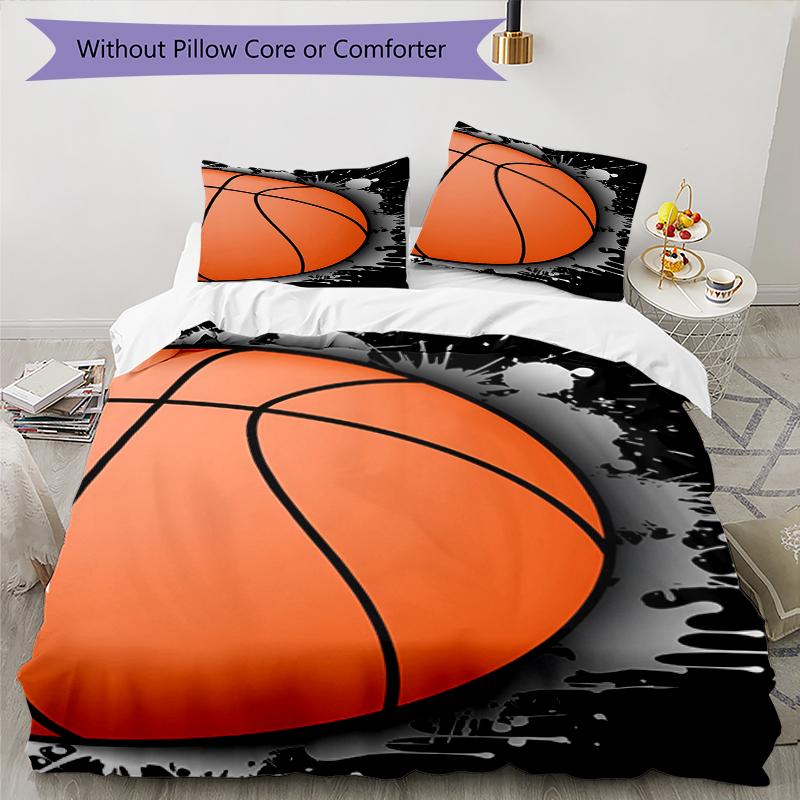 3pcs Basketball Bedding Set Duvet Cover Closure Includes 1 Duvet Cover & 2 Pillowcases, Soft and Comfortable for All Seasons.