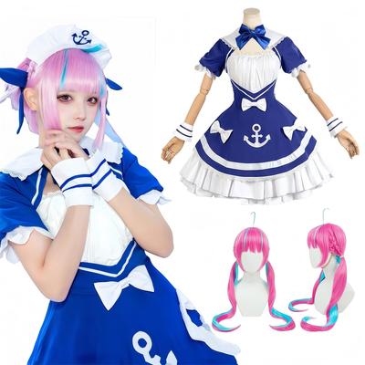 VTuber Cosplay Minato Aqua Cosplay Kostym VTuber Cosplay Minato Aqua Cosplay Kostym Daitenshi Aqua Minato Aqua Städarklädsel Virtuell YouTuber VTuber