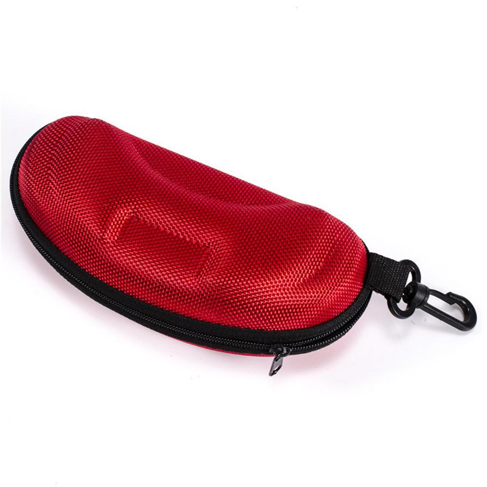 

Portable Sunglasses Box Oxford Cloth Hard EVA Zippered Eyeglasses Case with Carabiner Glasses Protector Case Holder красный