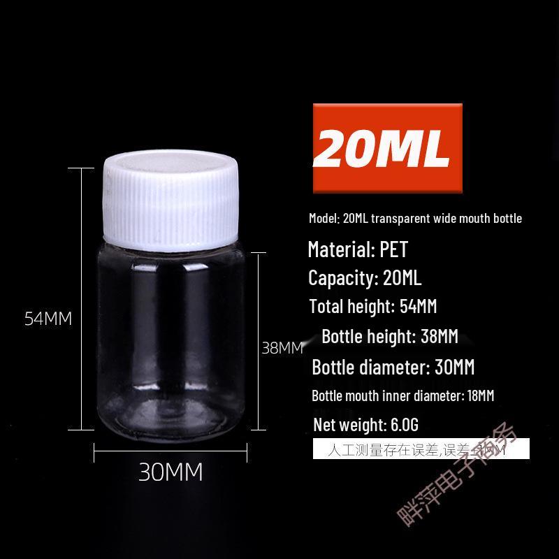 Transparent 0ml Small Plastic Dispensing Bottle with Sealed Lid for Liquid Medicine Samples