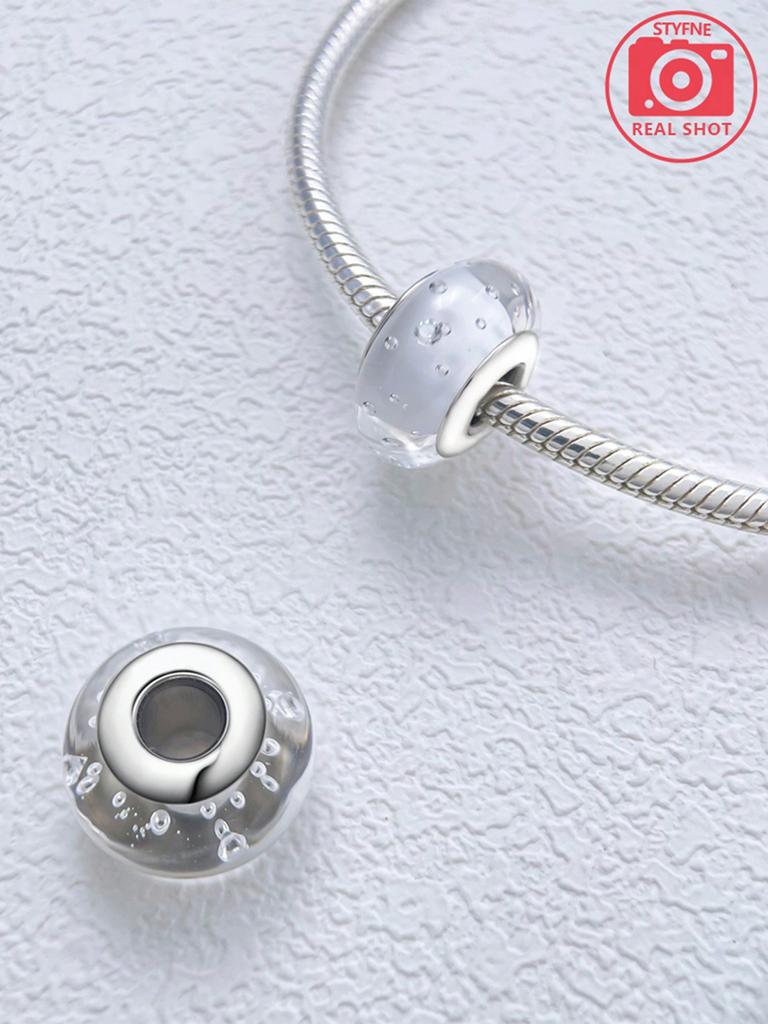 Charms Plata Bubble Glass Beads Charm Copper Plated Fit Charms Copperoriginal Bracelet For Jewelry Making Diy Charm