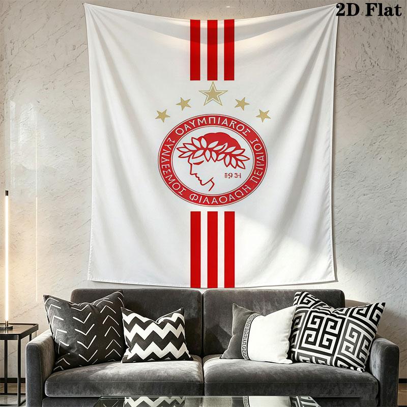 Olympiacos Wall Hanging Printed Fabric Blanket Decorative Tapestries for Bedroom Living Room Home Decor