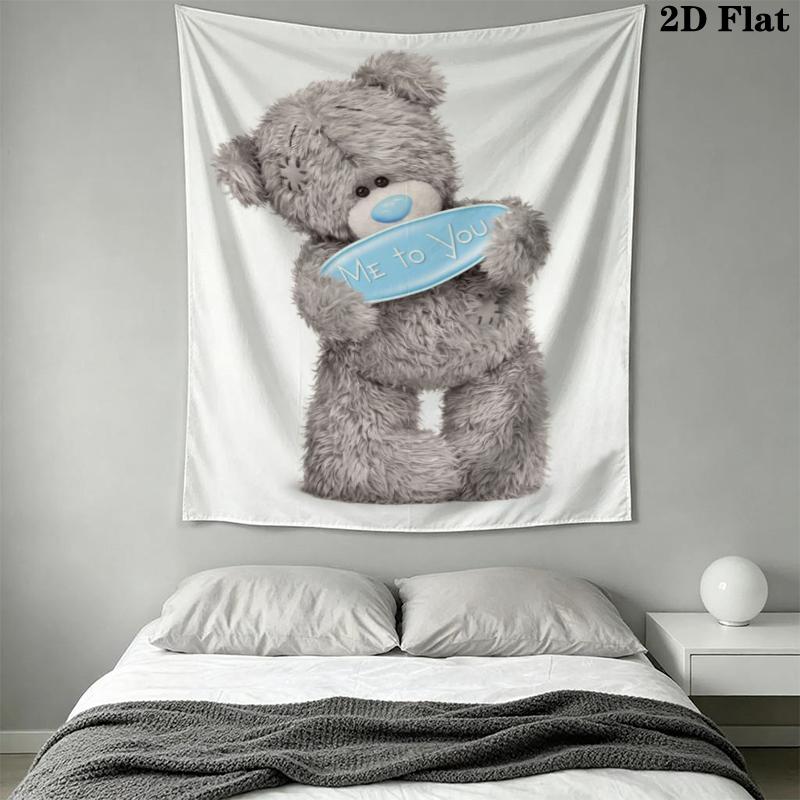 Tatty Teddy Wall Tapestry Aesthetic Wall Hanging Printed Fabric Blanket Decorative Tapestries for Bedroom Living Room Home Decor