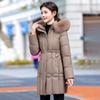 Winter cotton-padded women's new medium and long Korean version waist thickened cotton-padded jacket new cotton-padded coat big fur collar jacket