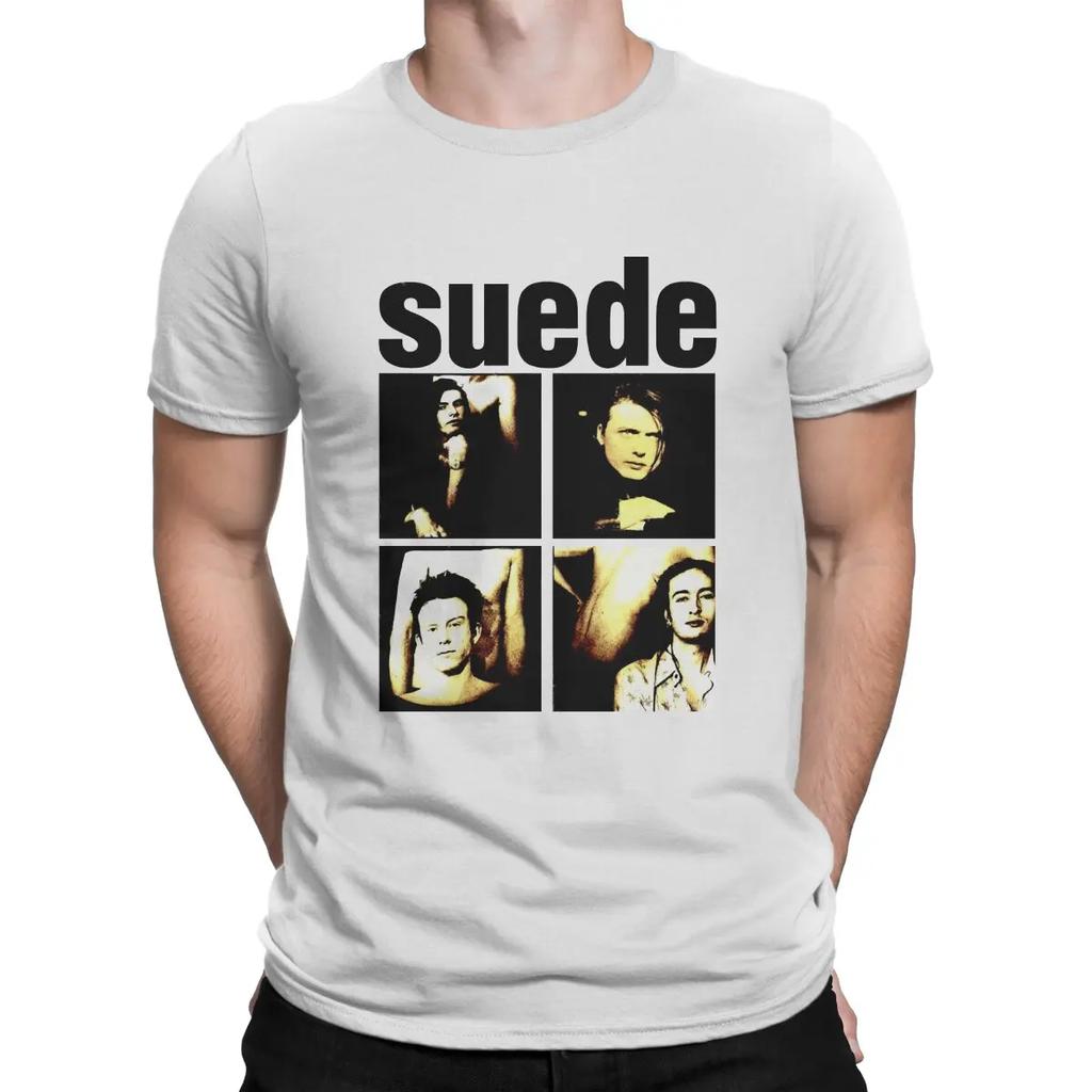 Popular British Rock Bands TShirt Suede Crewneck Tops 100% Cotton T Shirt Humor Top Quality Birthday Gifts Unisex