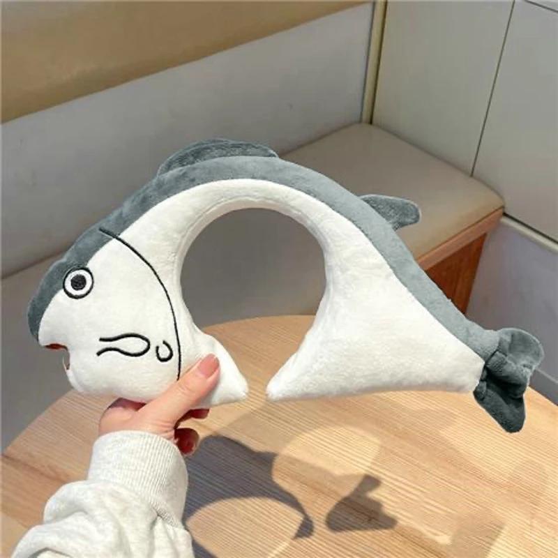 5PC Cartoon Funny Salty Fish Hair Bands Summer Women Cute Face Wash Headbands Funny Headband Animal Hair Bands Hair Decoration