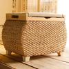 Nordic Rattan Storage Stool, Bench with Storage for Entryway, Footrest Ottoman for Living Room Bedroom, Multi-Functional Seating
