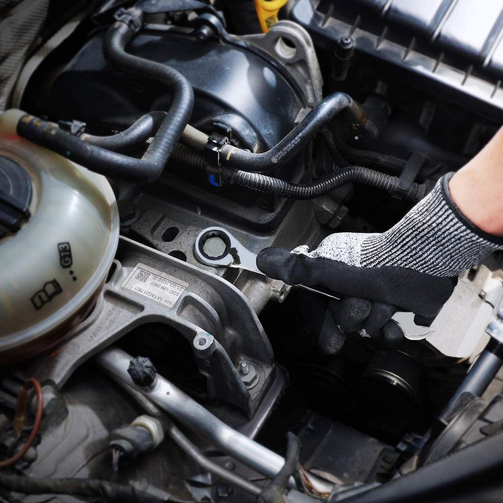 DURATECH Combination Wrench Ratchet Head Wrench Gear Switchable Mirror for Automotive and Includes Storage Bag Set, Wrench, Dual-Purpose Set, Wrench,