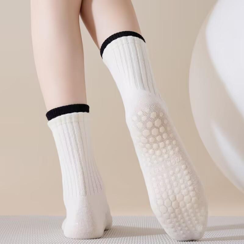 Full Palm Silicone Sports Women's Socks Boneless Toe Cotton Sweat Absorbent Breathable Anti-slip Shock Absorbing Yoga