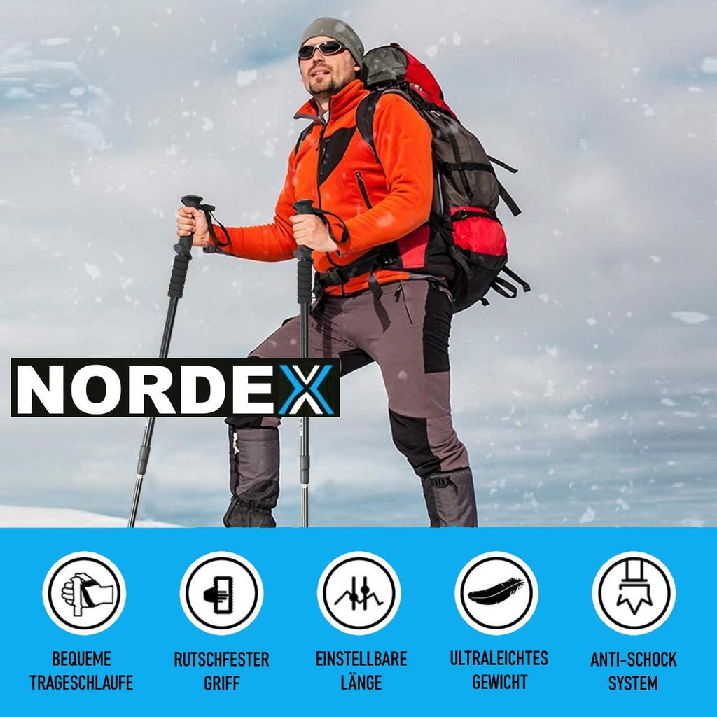 NORDEX Kijki trekkingowe Kijki trekkingowe Teleskopowe Nordic Walking ultralekkie Aluminium