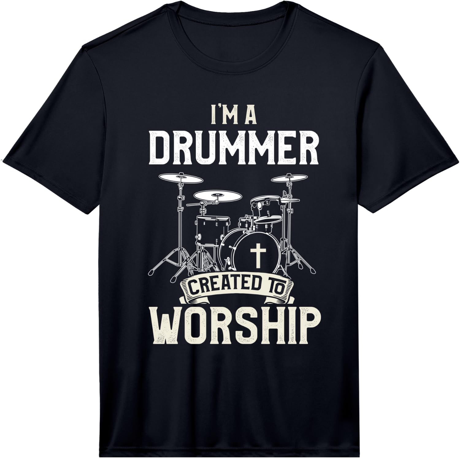 Mens Vintage I m A Drummer Created to Worship Music Drums Band Performance  Unisex T-Shirt XXXXL