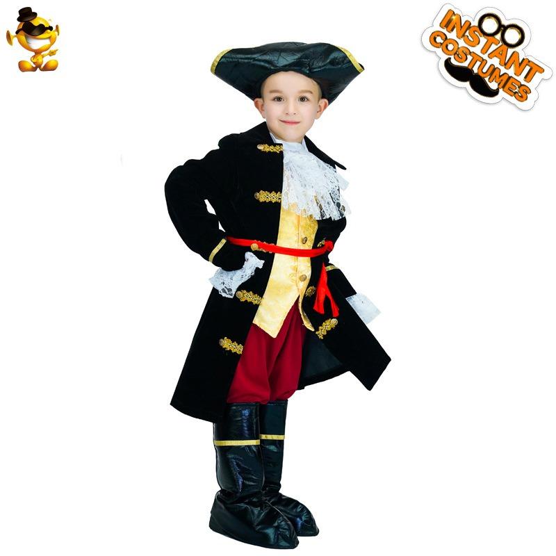 Halloween Children Boys Pirate Stage Costumes, Little Boys Pirate Captain Party Costumes Cosplay