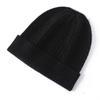 Women&Men Winter Hat 100% Pure Cashmere Knitted Bonnet Solid Fashion Y2K HipHop Street Skullies Cap Girl Boy Warm Ski Hat Unisex