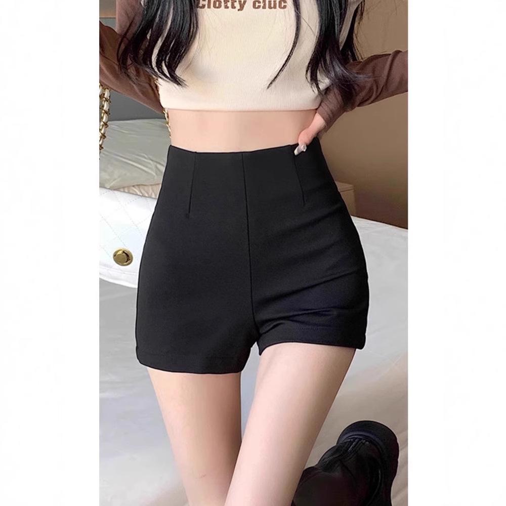 

Women s Autumn/Winter 2024 Black High-Waist A-Line Bodycon Shorts XS [Recommended for 70-80 jin]
