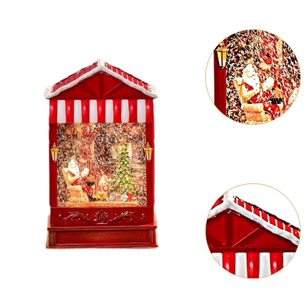 Christmas Snow Globe Glitter Christmas Lantern for Bedroom Table Living Room