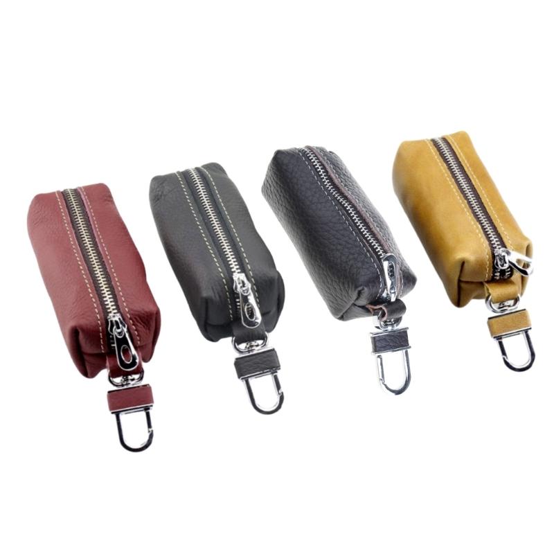 Leather Men Women Key Holder Keychain Bag Organizer Car Keys Holder Pouch Multifunctional Small Wallet Mini Purse Holder