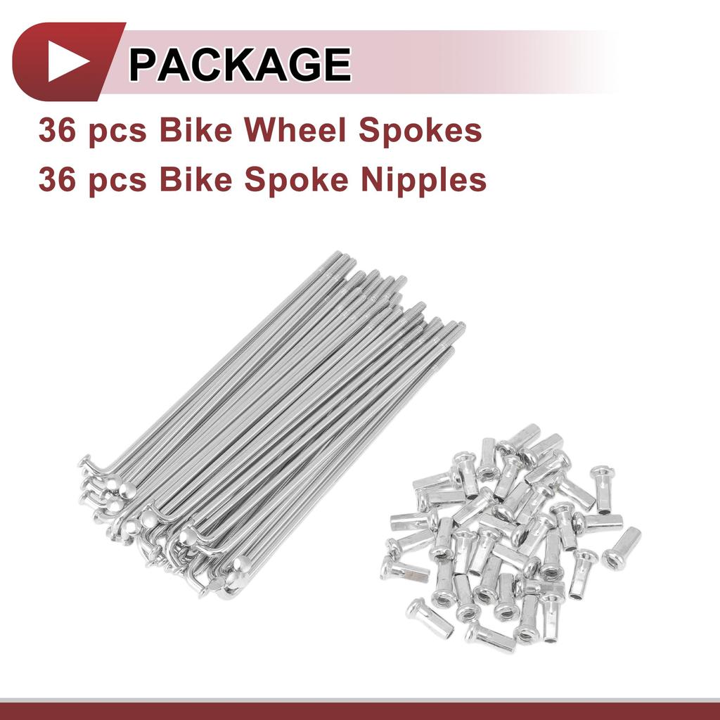 A ABSOPRO 36 Sets 12G Bicycle Spokes 101mm Bicycle Wheel