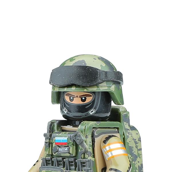 Non-Toxic City Police Russia Commando Fsb Special Forces Figures Building Blocks Green Camouflage Shield Army Soldier Military Weapon Toys