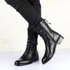 Winter Pointed Toe Mens Mid-calf Boots Increased To Leather Men's Boots Long Tube Mens Winter Boots