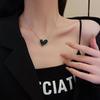 Non-fading Titanium Steel Black Love Necklace Women's Light Luxury Niche High-end Sweater New Fashion Simple Wind Neck Chain