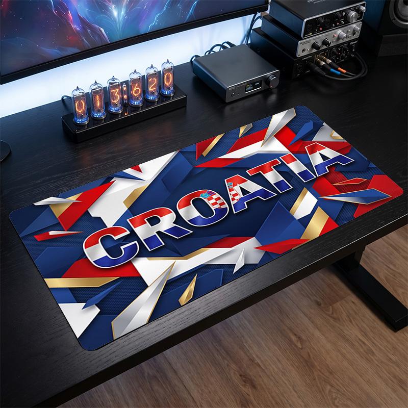 Croatia Football Crest Mouse Pad, Extended Non Slip Rubber Desk Mat for Gaming Office Laptop Fan Gift