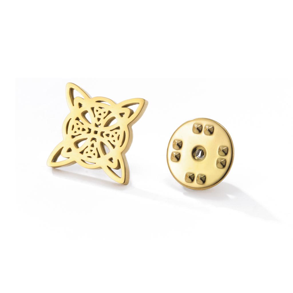 LIKGREAT Retro Witch Knot Brooch for Women Men Stainless Steel Pin Wicca Gothic Jewelry Elegant Lucky Amulet Lapel Pins Gifts