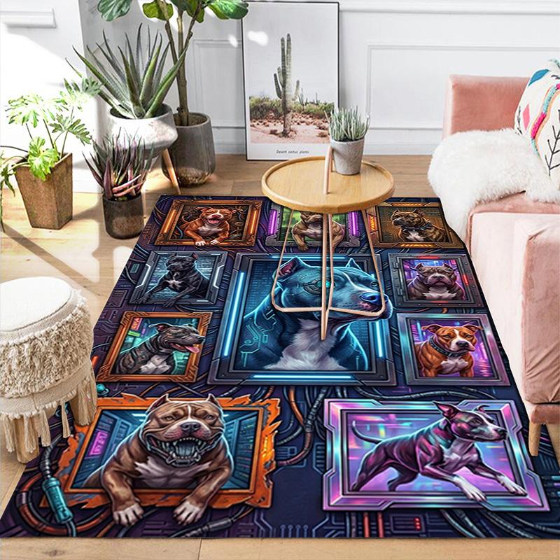 Cybernetic Canine Collection Pattern Rug Floor Mat for Living Room or Bedroom Soft and Comfortable Carpet a Gift for Birthday and Holiday.