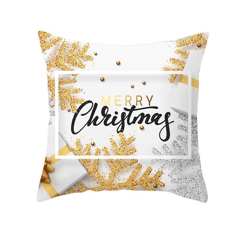 Peach Skin Snowflake Cushion Cover Christmas New Sofa Pillow Cover Home Pillow Cover Home