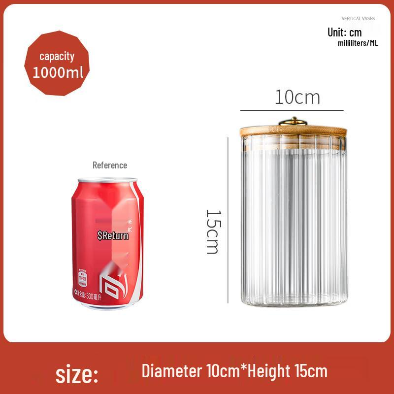 Striped Glass Food Storage Jar