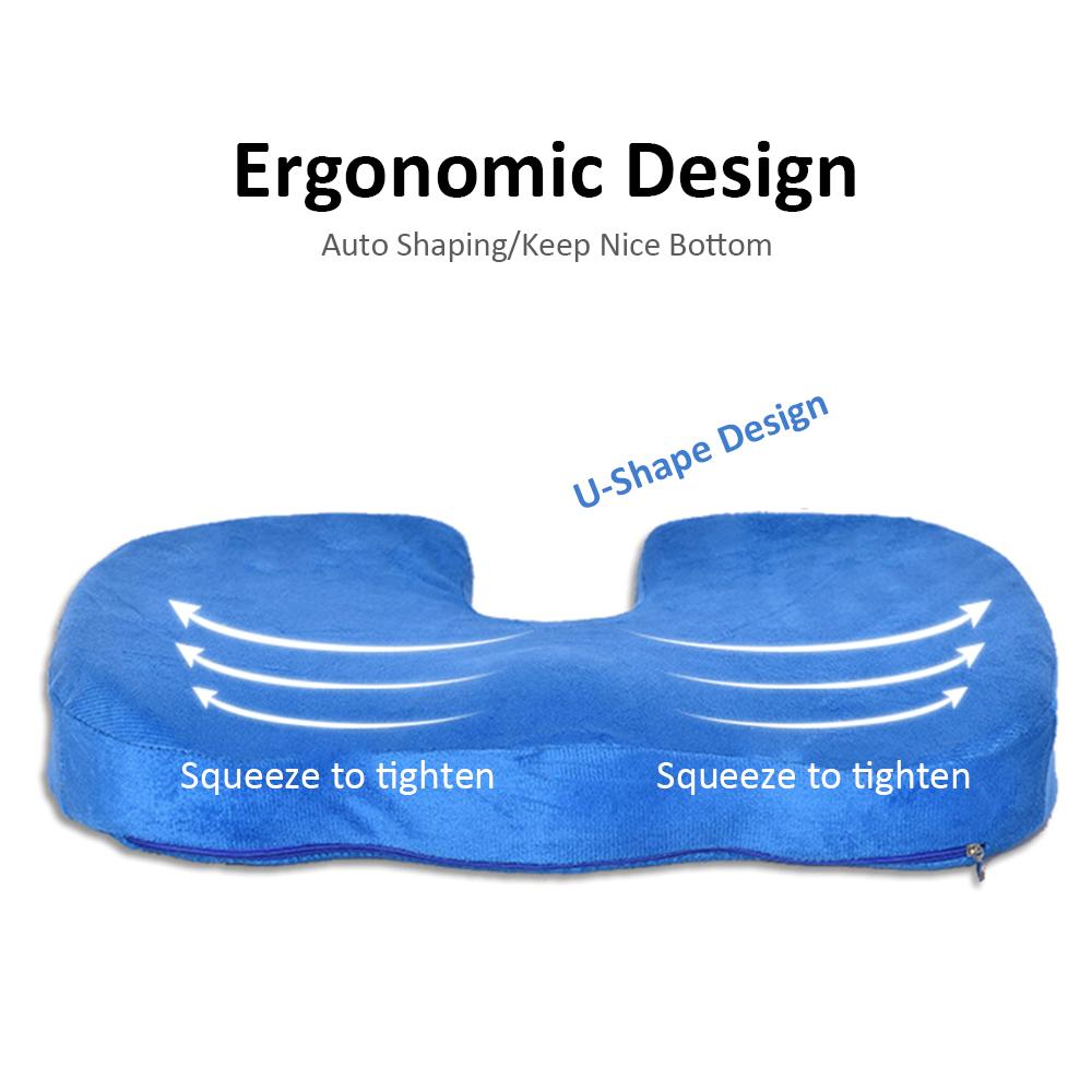 Gel Seat Cushion Office Car Comfortable Pain Relieve Buttocks Support Memory Foam Cushion