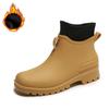 Low-tube Fashion Waterproof Rain Boots Outdoor Couples Non-slip Plus Velvet New Rain Boots Short-tube Women