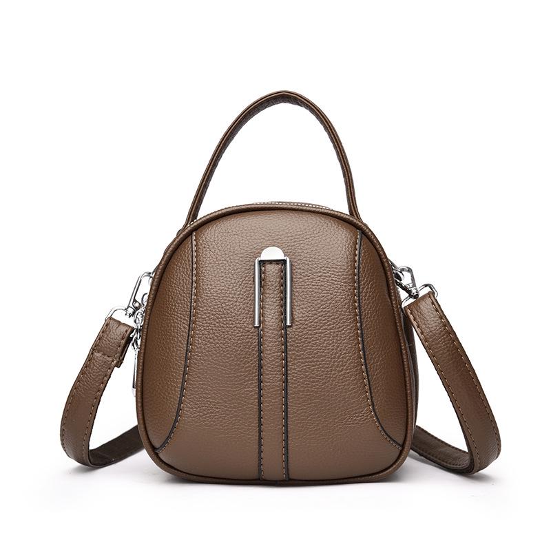 

Women s Versatile Mini Crossbody Shoulder Bag with Three Layers 16*8*17 cm коричневий
