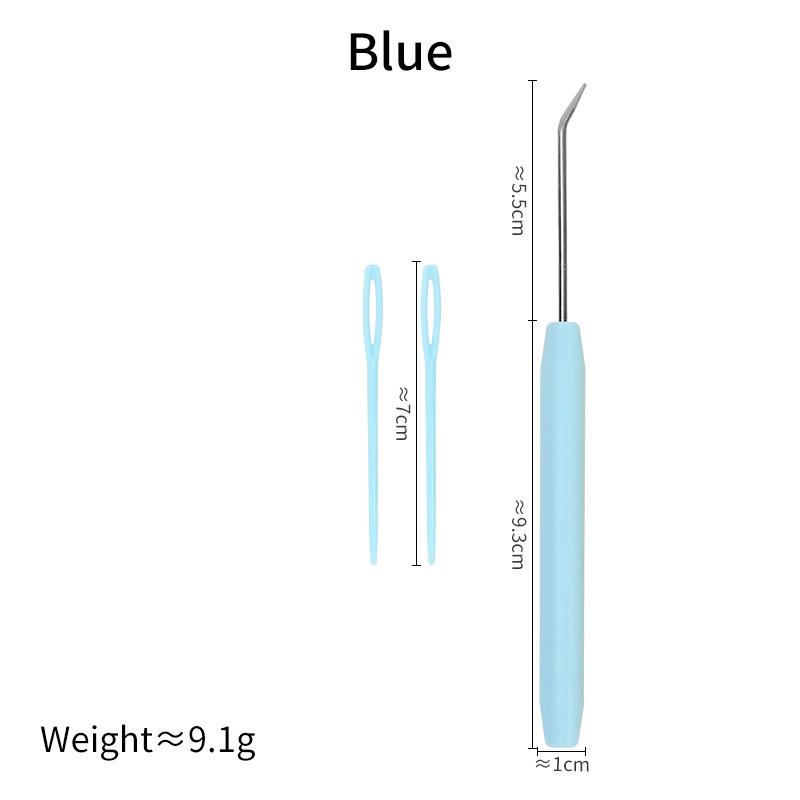 Knitters Crochet Hook Kit Bent Hooks Accessories Picking Needle Bent Crochet Hook Set with 2 Pcs Plastic Knitting Sewing Needles