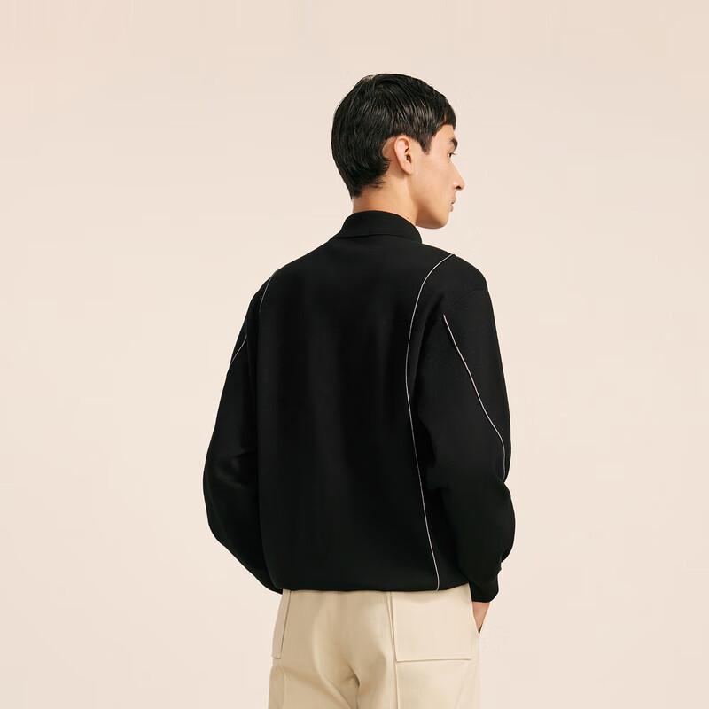 Croquis Men's H-Silhouette Collarless Long Sleeve Pullover Sweater